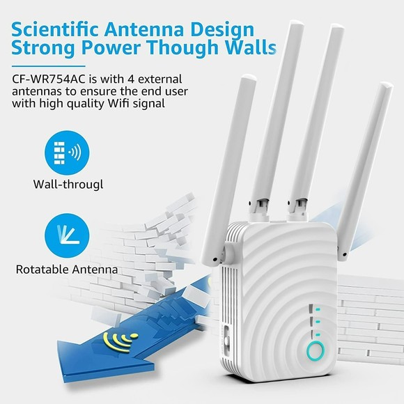 WiFi Extender Wireless Signal Booster Cover to 5000sq.ft and 35 Devices - Picture 2 of 6